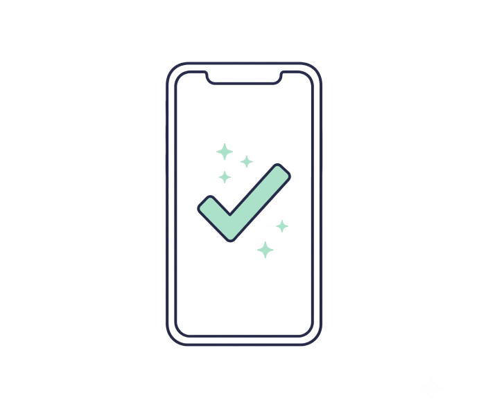 スマホに決済完了の通知が届くイラスト